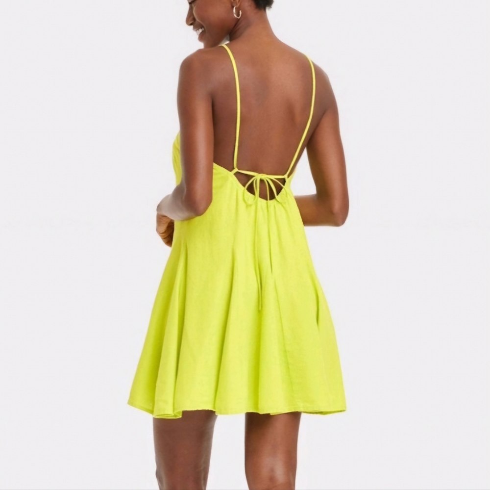 Lime Linen Dress